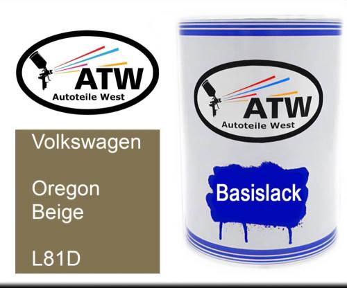 Volkswagen, Oregon Beige, L81D: 500ml Lackdose, von ATW Autoteile West.